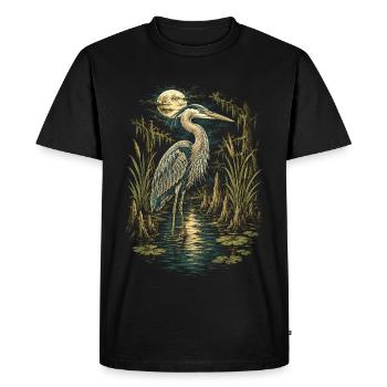 Swamp Heron - Men's Premium Organic T-Shirt - black - Front - Nico (187cm)