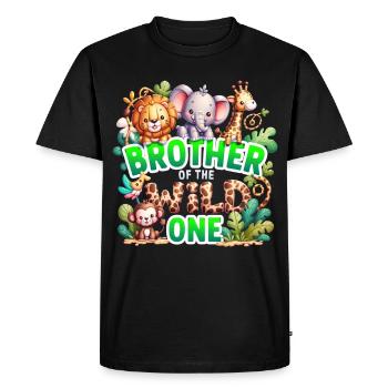 Brother of the Wild One - Men's Premium Organic T-Shirt - black - Front - Nico (187cm)