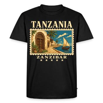 Marque de voyage vintage de Tanzanie Zanzibar - T-shirt Premium bio Homme - noir - Devant - Nico (187cm)