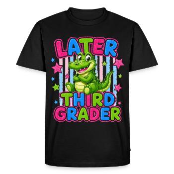 Au Revoir Le CE2 Bonjour Le CM1 | Crocodile Mignon - T-shirt Premium bio Homme - noir - Devant - Nico (187cm)