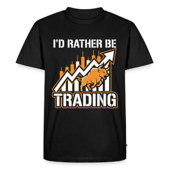 I'd rather be Trading | Crypto Stock Trader - Men's Premium Organic T-Shirt - black - Front - Nico (187cm)