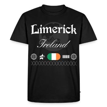 Souvenir de voyage Streetwear Limerick Ireland - T-shirt Premium bio Homme - noir - Devant - Nico (187cm)