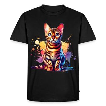 Don du Chat Bengale - T-shirt Premium bio Homme - noir - Devant - Nico (187cm)