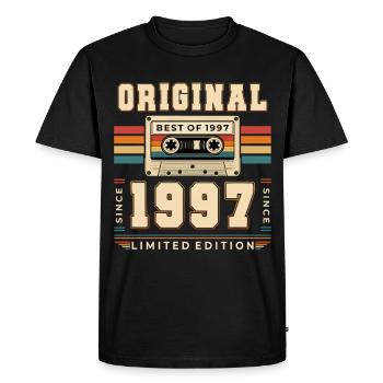 29e anniversaire Gift Man cassette Best of 1997 - T-shirt Premium bio Homme - noir - Devant - Nico (187cm)