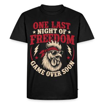 Une dernière nuit de Freedom Game Over Bientôt - T-shirt Premium bio Homme - noir - Devant - Nico (187cm)