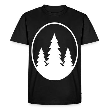 Silhouette forestière en ovale - T-shirt Premium bio Homme - noir - Devant - Nico (187cm)