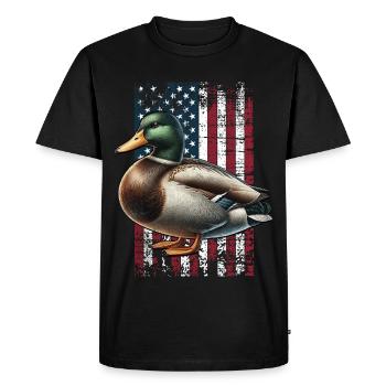 Mallard Duck US Stockente - Men's Premium Organic T-Shirt - black - Front - Nico (187cm)