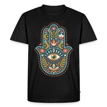 Spiritualité Géométrie Sacrée Foi Symbole Zen - T-shirt Premium bio Homme - noir - Devant - Nico (187cm)