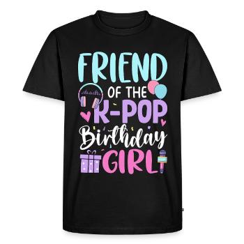 Amie de la fille d’anniversaire de la K-Pop - T-shirt Premium bio Homme - noir - Devant - Nico (187cm)