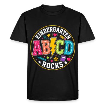 Kita AB/CD Rocks un monde d’apprentissage coloré - T-shirt Premium bio Homme - noir - Devant - Nico (187cm)