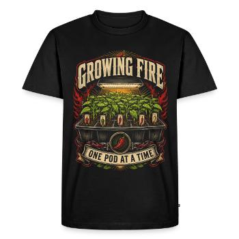 Cultivateur de piments cultivant des piments Cultivant du feu - T-shirt Premium bio Homme - noir - Devant - Nico (187cm)
