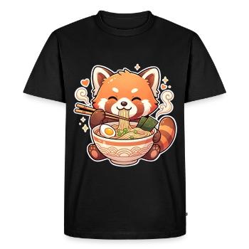 Kawaii Panda Ramen - T-shirt Premium bio Homme - noir - Devant - Nico (187cm)