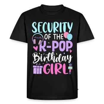 Sécurité de la fille d’anniversaire de la K-Pop - T-shirt Premium bio Homme - noir - Devant - Nico (187cm)