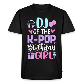 DJ de la fille d’anniversaire K-Pop - T-shirt Premium bio Homme - noir - Devant - Nico (187cm)