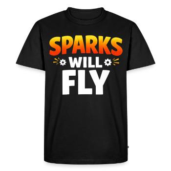 Motif Sparks Will Fly pour femmes et hommes - T-shirt Premium bio Homme - noir - Devant - Nico (187cm)