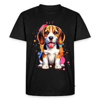 Cadeau Beagle - T-shirt Premium bio Homme - noir - Devant - Nico (187cm)