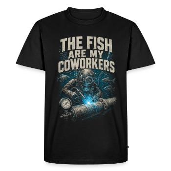 Underwater Welder The Fish Are My Coworkers - Men's Premium Organic T-Shirt - black - Front - Nico (187cm)