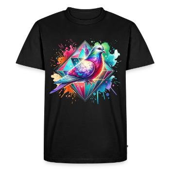 Motif de colombe diamantée - T-shirt Premium bio Homme - noir - Devant - Nico (187cm)