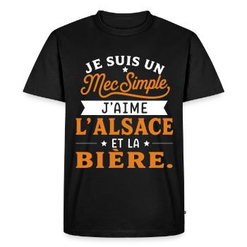 Alsace bière Cadeau humour personnalisé - T-shirt Premium bio Homme - noir - Devant - Nico (187cm)