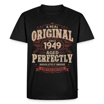 Cadeau du 77e anniversaire Mari Millésime original 1949 - T-shirt Premium bio Homme - noir - Devant - Nico (187cm)