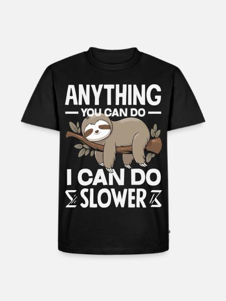Lustiges Faultier Geschenk - Männer Premium Bio T-Shirt - Schwarz