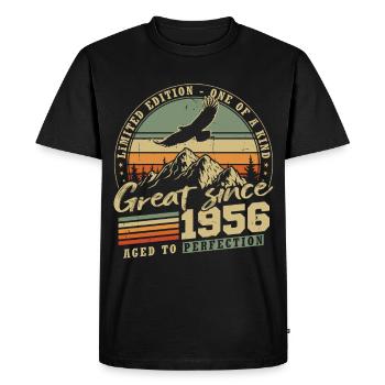 1956 Vintage Vintage Anniversaire Rétro - T-shirt Premium bio Homme - noir - Devant - Nico (187cm)