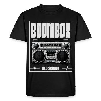 Boombox Old School – Retro Radio - Men's Premium Organic T-Shirt - black - Front - Nico (187cm)