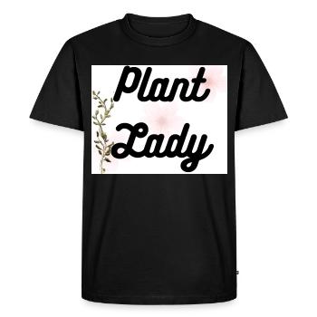 Écriture botanique de la Dame des Plantes - T-shirt Premium bio Homme - noir - Devant - Nico (187cm)