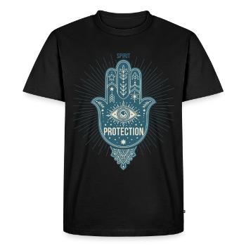 Spiritualité Protection des esprits Géométrie sacrée - T-shirt Premium bio Homme - noir - Devant - Nico (187cm)