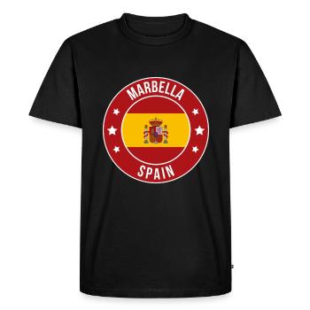 Insigne circulaire de Marbella, Espagne - T-shirt Premium bio Homme - noir - Devant - Nico (187cm)