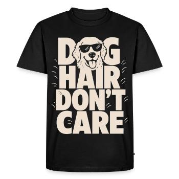 Chien drôle qui s’en fiche de poils de chien - T-shirt Premium bio Homme - noir - Devant - Nico (187cm)