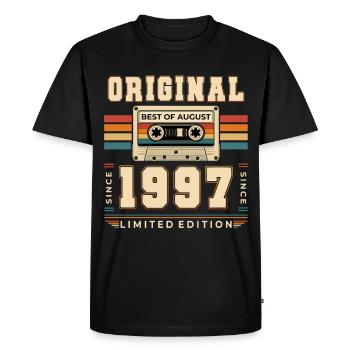 Cadeau d’anniversaire du 29e anniversaire Août 1997 - T-shirt Premium bio Homme - noir - Devant - Nico (187cm)