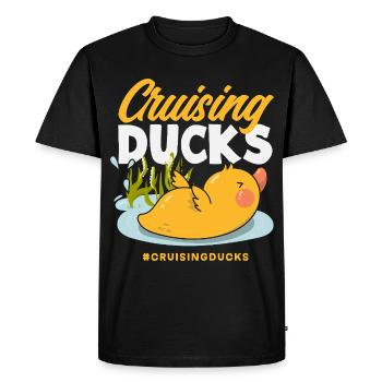 Motifs drôles de canards Citons amoureux de canards - T-shirt Premium bio Homme - noir - Devant - Nico (187cm)