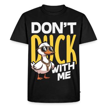 Motifs drôles de canards Citons amoureux de canards - T-shirt Premium bio Homme - noir - Devant - Nico (187cm)