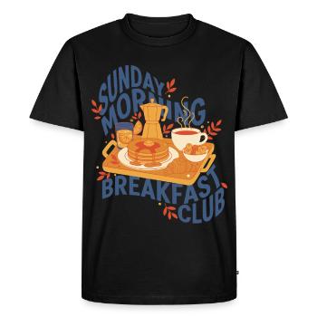 Petit-déjeuner Club du dimanche matin drôle - T-shirt Premium bio Homme - noir - Devant - Nico (187cm)