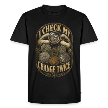 Coin Collector Numismatics Coin Collecting - Men's Premium Organic T-Shirt - black - Front - Nico (187cm)