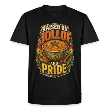 Ghana Ghanese Ghanesisch Jollof And Pride - Men's Premium Organic T-Shirt - black - Front - Nico (187cm)