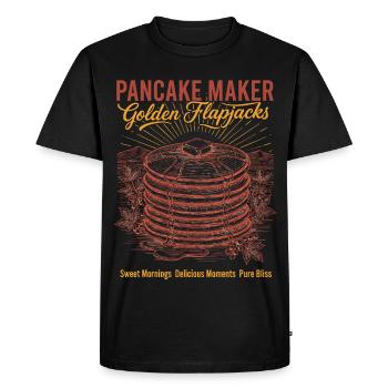 Fabricant de pancakes pour le petit-déjeuner Sucré doré - T-shirt Premium bio Homme - noir - Devant - Nico (187cm)
