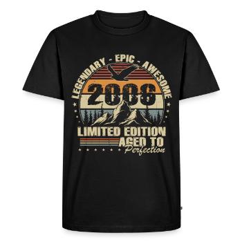 Cadeau du 20e anniversaire 2006 Vintage Retro - T-shirt Premium bio Homme - noir - Devant - Nico (187cm)