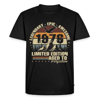 Cadeau d’anniversaire pour le 50e anniversaire 1976 Vintage Retro - T-shirt Premium bio Homme - noir - Devant - Nico (187cm)
