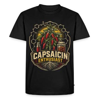 Cultivateur de piments Passionné de capsaïcine - T-shirt Premium bio Homme - noir - Devant - Nico (187cm)