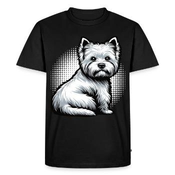 Propriétaire de Westie Westie Terrier des Highlands - T-shirt Premium bio Homme - noir - Devant - Nico (187cm)