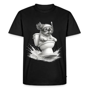 Funny Snorkeling Dog - Men's Premium Organic T-Shirt - black - Front - Nico (187cm)