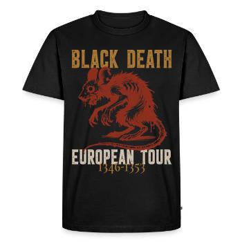 Tournée européenne de la peste noire 1346 1353 Médiévale - T-shirt Premium bio Homme - noir - Devant - Nico (187cm)