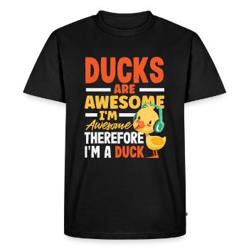 Motifs drôles de canards Citons amoureux de canards - T-shirt Premium bio Homme - noir - Devant - Nico (187cm)