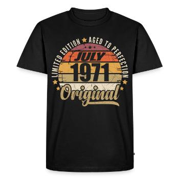 Anniversaire Mythique 1971 Cadeau Vintage 1971 - T-shirt Premium bio Homme - noir - Devant - Nico (187cm)