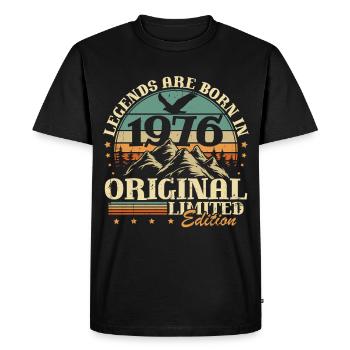 Cadeau d’anniversaire Legends 1976 Vintage 50 - T-shirt Premium bio Homme - noir - Devant - Nico (187cm)
