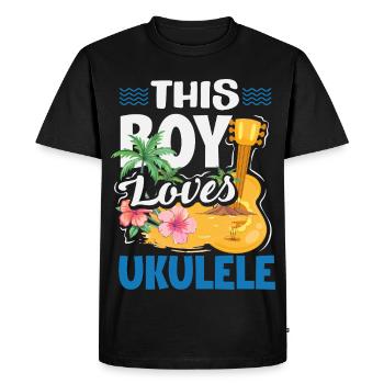 Funny Ukulele Designs and Sayings - Men's Premium Organic T-Shirt - black - Front - Nico (187cm)