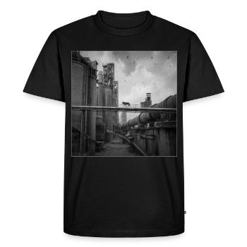Wolf Lost Place Black & White Art Animal Crime - Men's Premium Organic T-Shirt - black - Front - Nico (187cm)
