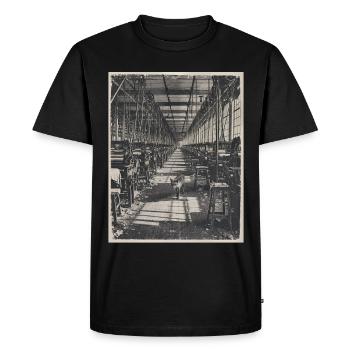 Lost Places Fox Retro Industry Animal Crime - Men's Premium Organic T-Shirt - black - Front - Nico (187cm)